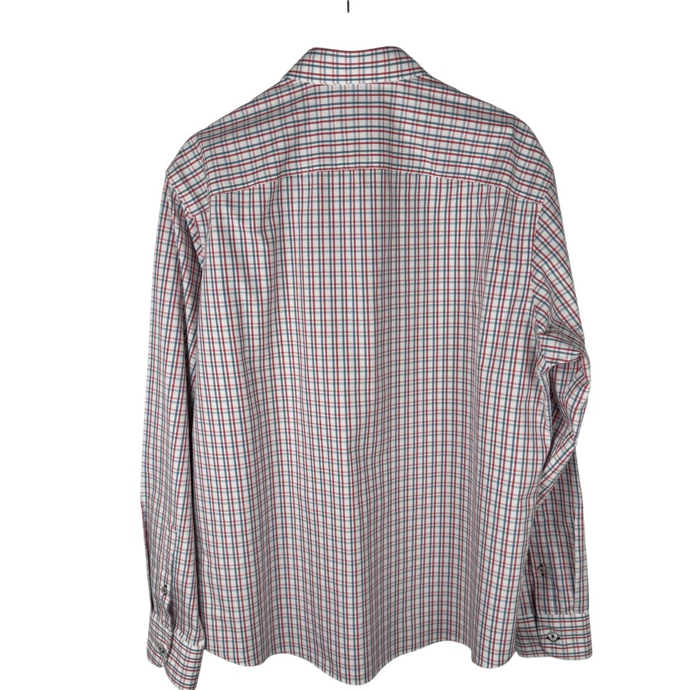 UNTUCKit Wrinkle Free Checkered Button Down Shirt Mens XL Cotton Red Blue - Picture 5 of 9